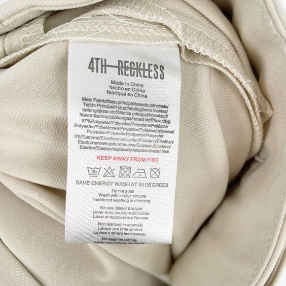 4th Reckless Archer Asymmetric Trousers High Waisted Beige Women's S NEW - Picture 8 of 8